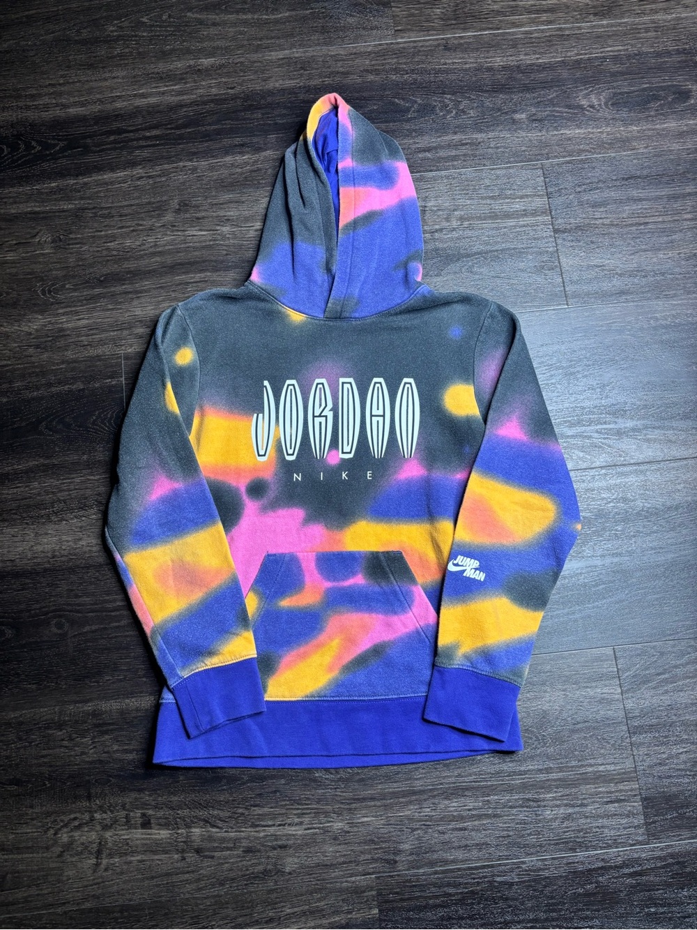 Nike Air Michael Jordan Drippy Multicolor Hoodie Sweatshirt Youth L Jumpman
